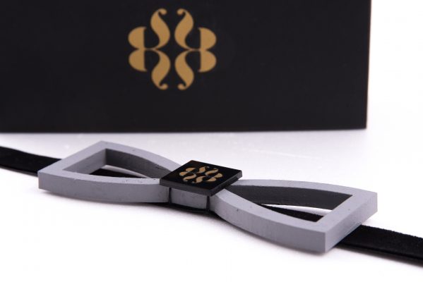elegant concrete bowtie with logo