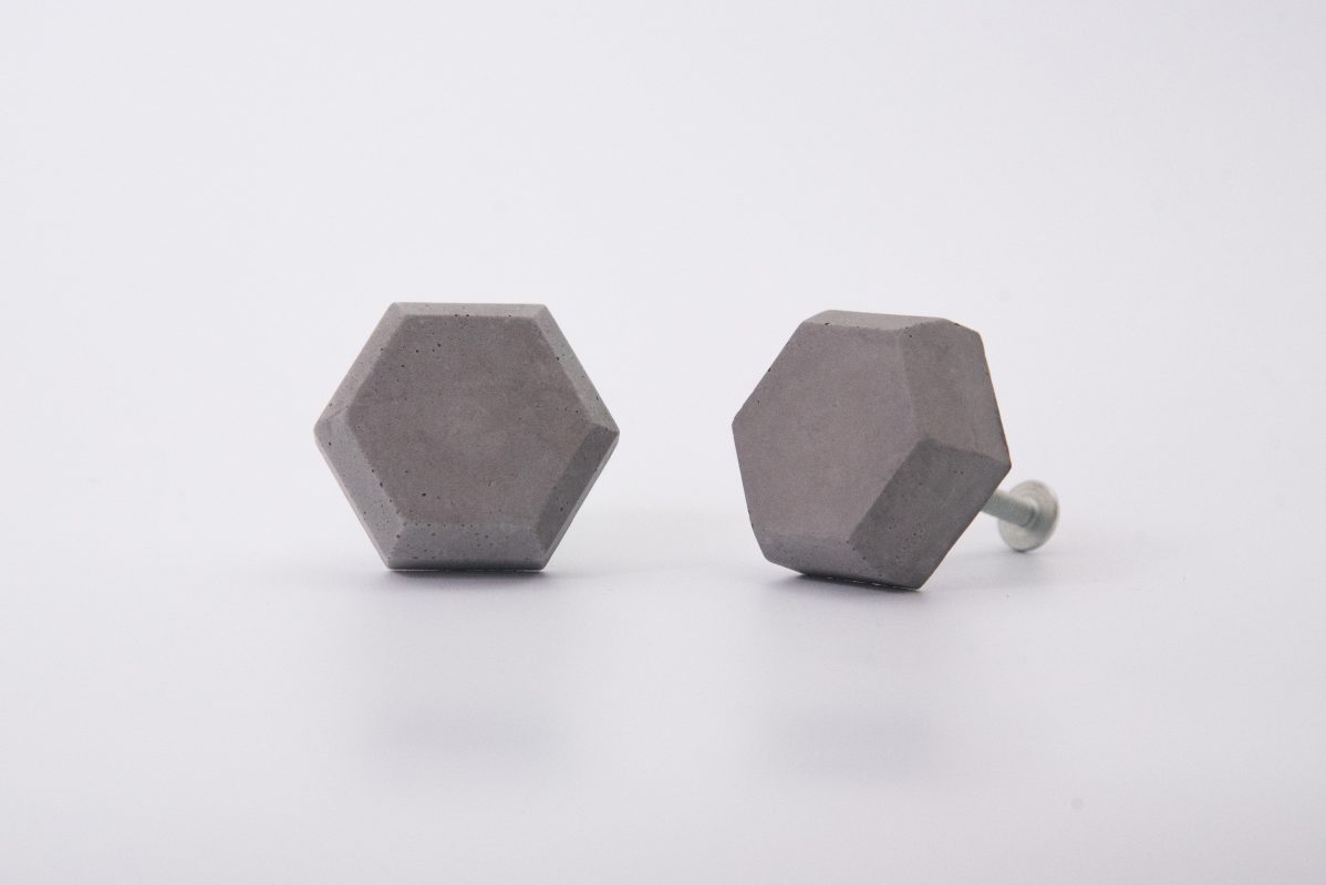 hexagon shaped concrete knobs for ikea fans