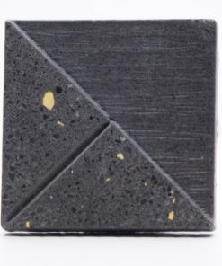 Designer beton mandzsettagomb sotet és sarga reszekkel