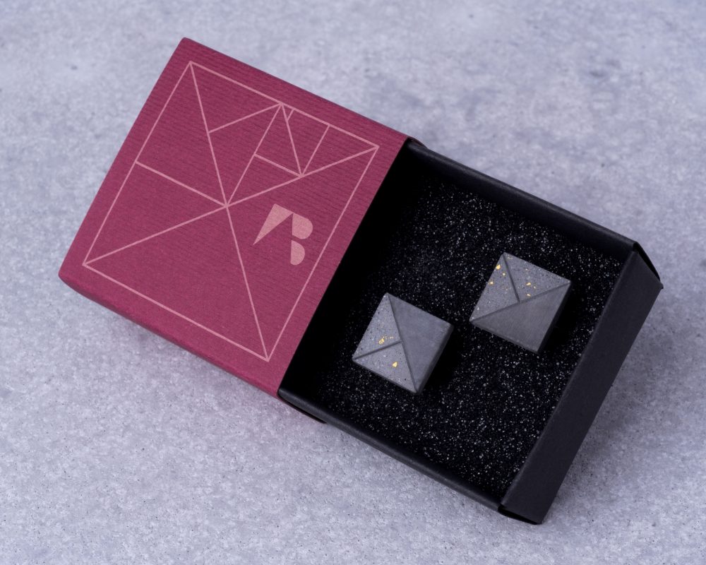 Designer terrazzo cufflinks with unique packaging perfect gift idea for business men
