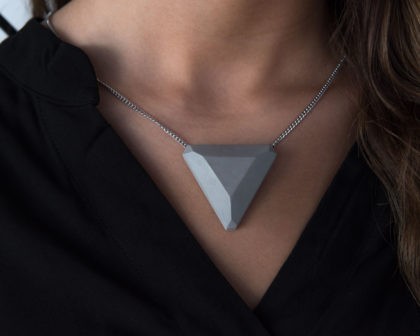 Triangle shaped concrete necklace