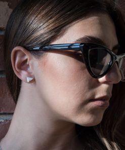 Triangle designer jewel - white concrete earring