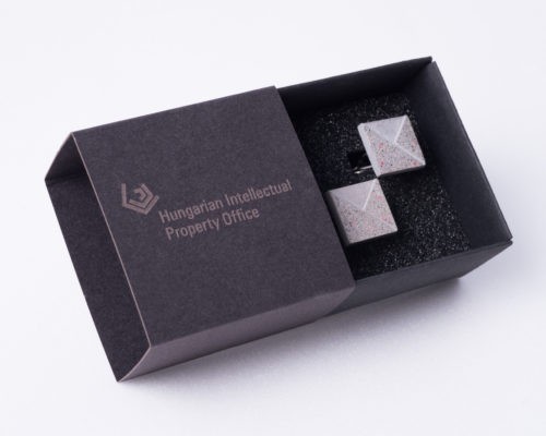 Corporate gift cufflinks with branded giftbox