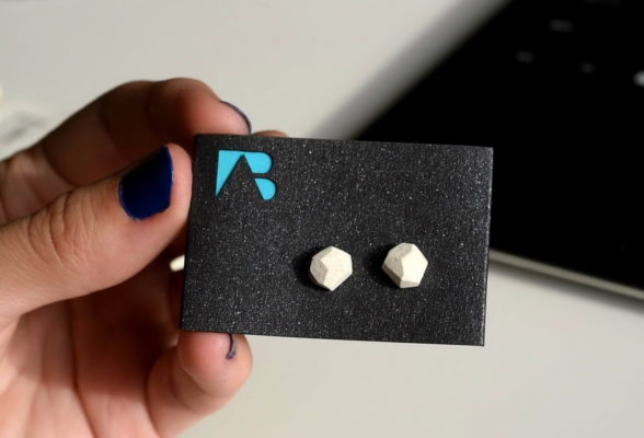 Meteorite shaped concrete earrings