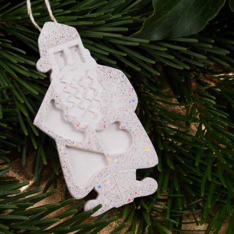 Christmas tree ornament colorful concrete santa claus