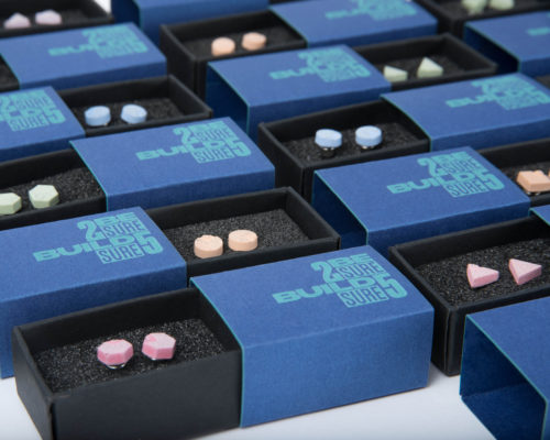 Designer concrete earrings with customized packaging as gifts for your business partners