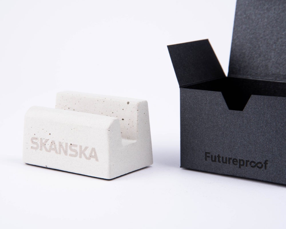 Exclusive business gift with Skanska logo and custom made packaging