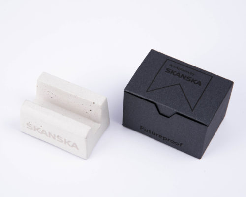 Personalized corporate gift made of concrete with custom made packaging