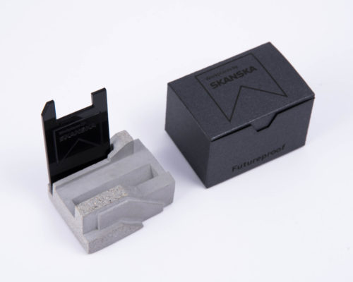 Brutalist style office equipment as corporate gift