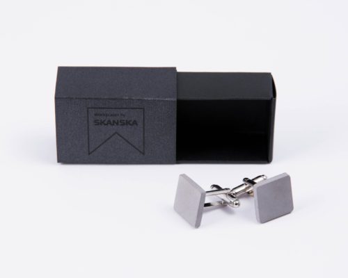 Exclusive designer cufflinks as corporate gift made of concrete