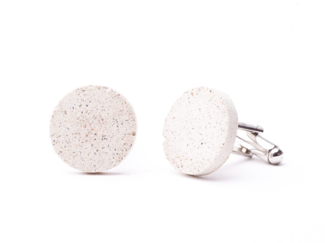 white terrazzo cufflinks