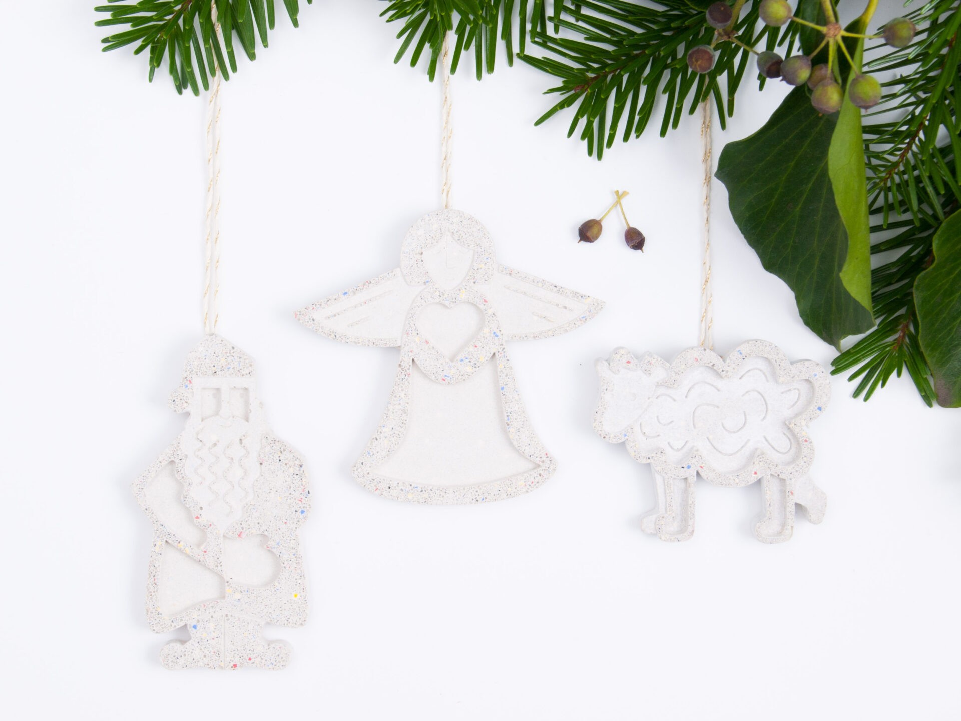 concrete christms ornaments