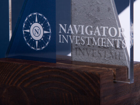 custom made trophy for investment firm