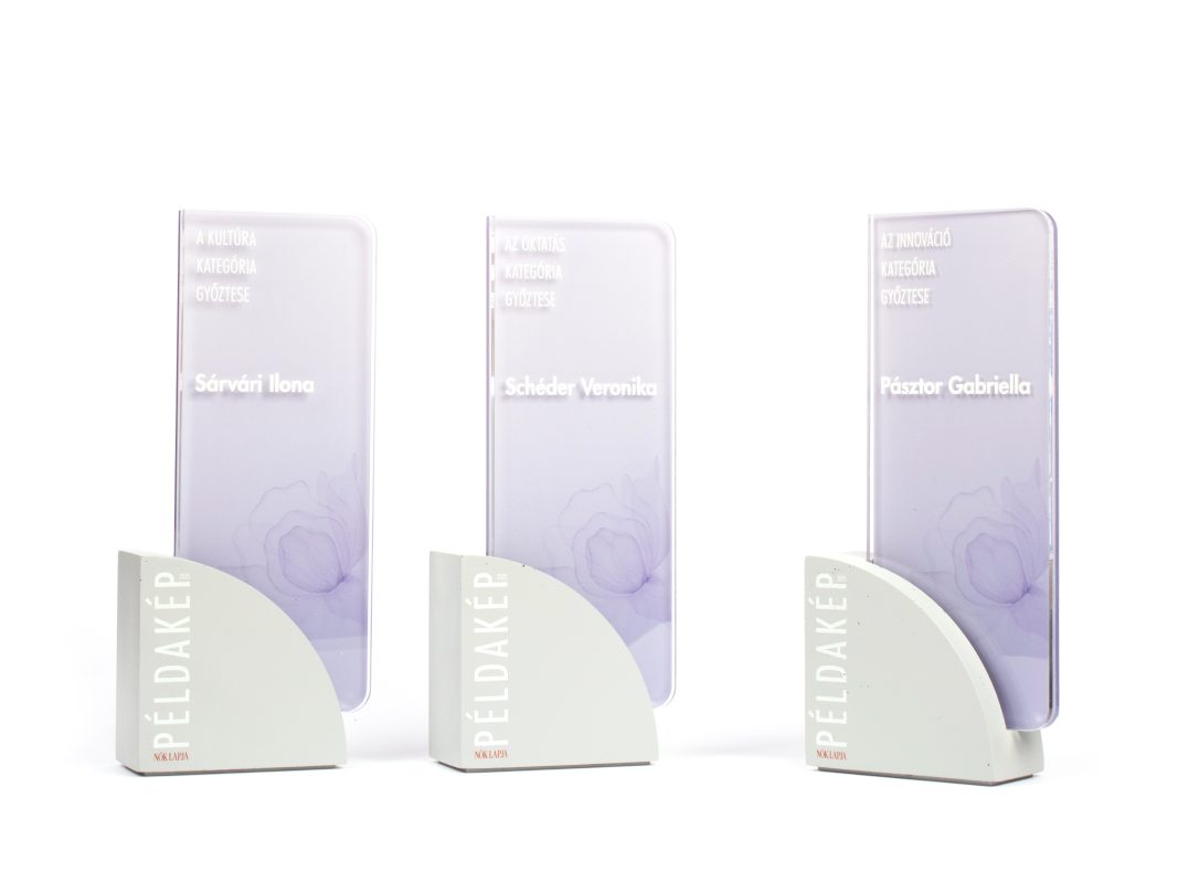 custom-designed concrete and acrylic trophies for the Women's Journal magazine's event