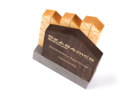 wood concrete plaque